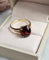 Bague 55 Bague solitaire en or jaune 14 carats et grenat ovale 58 Facettes 725