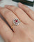 Bague 60 Bague vintage Art déco en or jaune et blanc 18 ct rubis et diamants 58 Facettes 720