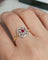 Bague 60 Bague vintage Art déco en or jaune et blanc 18 ct rubis et diamants 58 Facettes 720