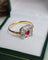 Bague 60 Bague vintage Art déco en or jaune et blanc 18 ct rubis et diamants 58 Facettes 720