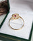 Bague 60 Bague vintage Art déco en or jaune et blanc 18 ct rubis et diamants 58 Facettes 720