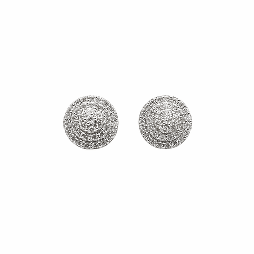 Boucles d'oreilles Boucles d'oreilles en or blanc 18 carats et diamants 58 Facettes Boucles d'oreilles en or et diamants