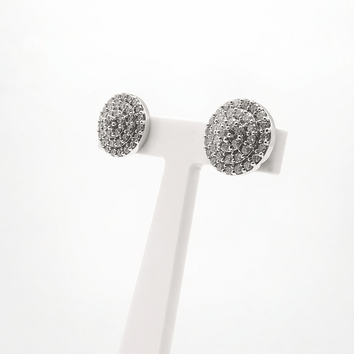 Boucles d'oreilles Boucles d'oreilles en or blanc 18 carats et diamants 58 Facettes Boucles d'oreilles en or et diamants
