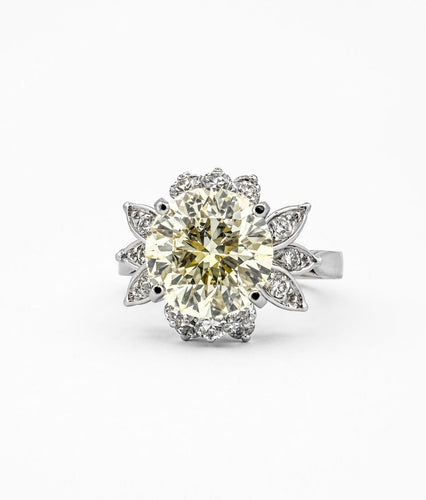 Bague 53 Bague en or blanc 18 carats sertie de diamants naturels 58 Facettes Dj