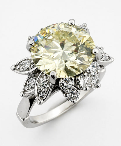 Bague 53 Bague en or blanc 18 carats sertie de diamants naturels 58 Facettes Dj