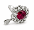 Pendentif Bague transformable en pendentif en or blanc 18 carats, diamants et rubis 58 Facettes 90764-ac12597