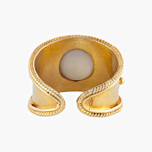 Bague 53.5 Sultan - Bague jonc en or jaune et nacre 58 Facettes BO/220077