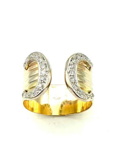 Bague 50 Cartier Double C - Bague en or jaune, rose et blanc et diamants 58 Facettes CARTIER BG