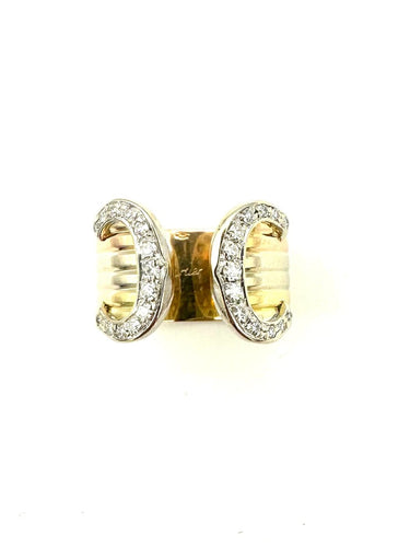 Bague 50 Cartier Double C - Bague en or jaune, rose et blanc et diamants 58 Facettes CARTIER BG