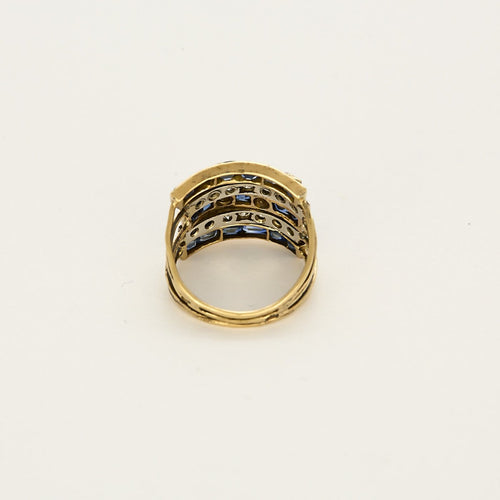 Bague 53 Bague en Or jaune 18K diamants et saphirs calibrés 58 Facettes 260251