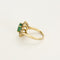 Bague 57 Bague marguerite en or jaune, émeraude 2.45 carats environ et diamants 58 Facettes 260209