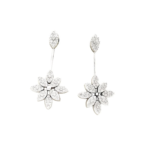 Boucles d'oreilles Boucles d'oreilles, or blanc, diamants. 58 Facettes 35551
