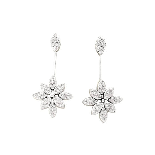 Boucles d'oreilles Boucles d'oreilles, or blanc, diamants. 58 Facettes 35551