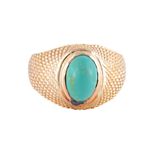 Bague 53 La Turquoise - Bague en or jaune 18 carats turquoise 58 Facettes BO/220078
