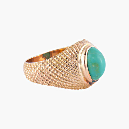 Bague 53 La Turquoise - Bague en or jaune 18 carats turquoise 58 Facettes BO/220078