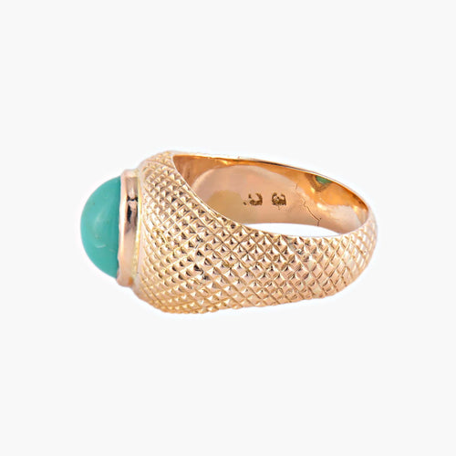 Bague 53 La Turquoise - Bague en or jaune 18 carats turquoise 58 Facettes BO/220078