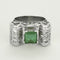 Bague 51 Bague géométrique en or gris, tourmaline verte et diamants. 58 Facettes B250128