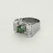 Bague 51 Bague géométrique en or gris, tourmaline verte et diamants. 58 Facettes B250128