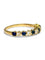 Bague 52 Demi-alliance - Bague en or jaune 18K avec saphirs et diamants 58 Facettes 1849