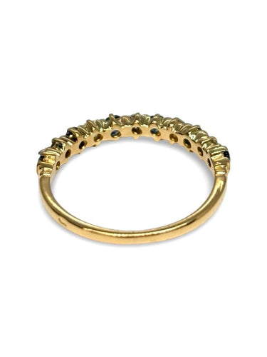 Bague 52 Demi-alliance - Bague en or jaune 18K avec saphirs et diamants 58 Facettes 1849