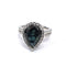 Bague 54 Bague en or blanc avec saphir poire et diamants 58 Facettes 274/26 A