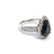Bague 54 Bague en or blanc avec saphir poire et diamants 58 Facettes 274/26 A