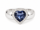Bague 56 Poiray - Bague Cœur en or blanc, tanzanite et diamants 58 Facettes 33744