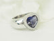 Bague 56 Poiray - Bague cœur en or blanc 18 ct avec tanzanite et diamants 58 Facettes 33744