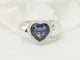 Bague 56 Poiray - Bague cœur en or blanc 18 ct avec tanzanite et diamants 58 Facettes 33744