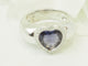 Bague 56 Poiray - Bague Cœur en or blanc, tanzanite et diamants 58 Facettes 33744