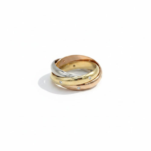 Bague 55 Cartier Trinity - Bague en or jaune, rose et blanc 18 carats et diamants 58 Facettes 1.0001455/2