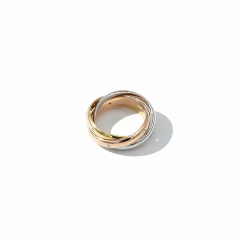 Bague 55 Cartier Trinity - Bague en or jaune, rose et blanc 18 carats et diamants 58 Facettes 1.0001455/2