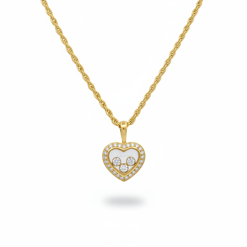 Collier Chopard Happy Diamond - Collier pendentif cœur en or jaune 18 carats et diamants 58 Facettes 1.0001457/1