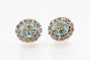 Boucles d'oreilles Boucles d'oreilles puces en or jaune 750, aigues-marines et diamants 58 Facettes 12079