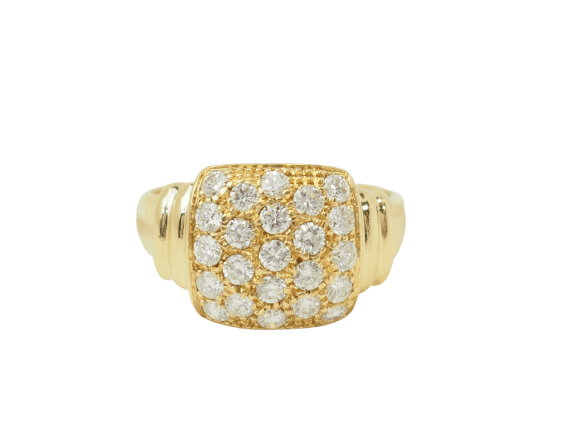 Bague 57 Bague pavée de diamants en or jaune 18 ct 58 Facettes 33673