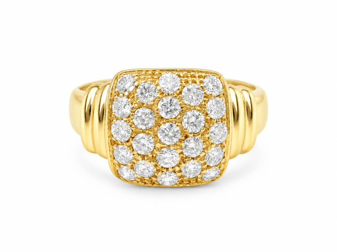 Bague 57 Bague pavée de diamants 0,90 ct en or jaune 58 Facettes 33722