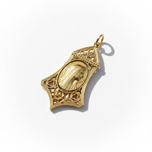 Pendentif PL Dasset - Médaille Vierge Marie en or jaune 18 carats 58 Facettes 1.000048/2