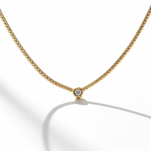 Collier A. Roure - Collier maille anglaise en or jaune 18 carats et diamant 58 Facettes 1.0001421/1