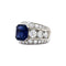 Bague 54 Bague platine, saphir et diamants. 58 Facettes 35525