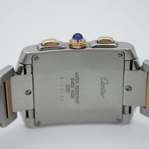 Montre Cartier Tank Française GM - Montre en or 18 carats et acier 58 Facettes 1.0000977/1