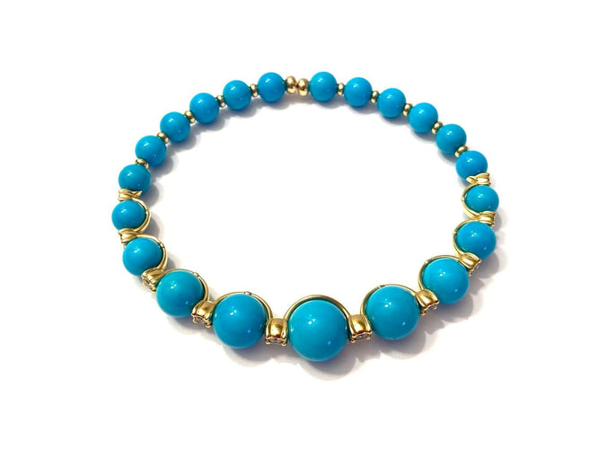 Bracelet Chantecler Cherie - Bracelet en or jaune 18K avec diamants et turquoise 58 Facettes AZ-GAD-CH42326