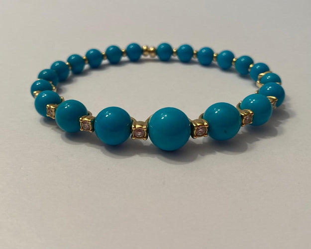 Bracelet Chantecler Cherie - Bracelet en or jaune 18K avec diamants et turquoise 58 Facettes AZ-GAD-CH42326