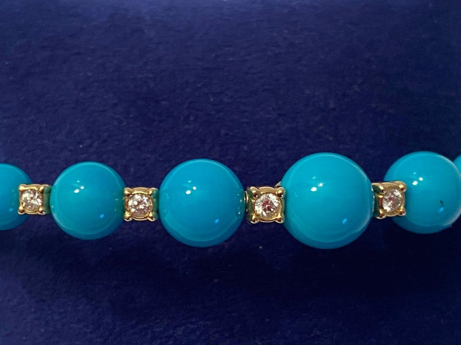 Bracelet Chantecler Cherie - Bracelet en or jaune 18K avec diamants et turquoise 58 Facettes AZ-GAD-CH42326