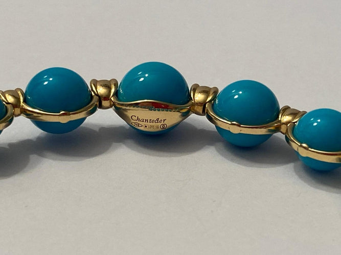 Bracelet Chantecler Cherie - Bracelet en or jaune 18K avec diamants et turquoise 58 Facettes AZ-GAD-CH42326