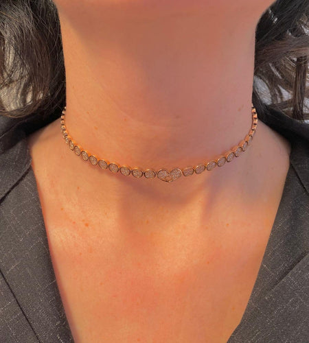 Collier Chantecler Paillettes - Collier ras-du-cou en or rose 18K et diamants 58 Facettes AZ-GAD-CH41774
