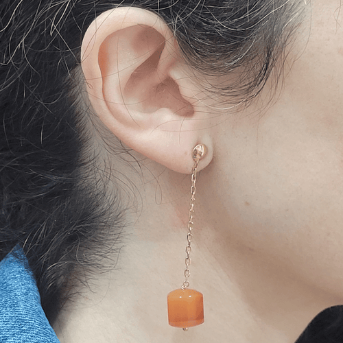 Boucles d'oreilles Boucles d'oreilles - Cornalines en or jaune 18 carats 58 Facettes T230