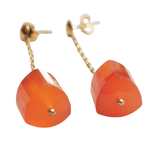 Boucles d'oreilles Boucles d'oreilles - Cornalines en or jaune 18 carats 58 Facettes T230