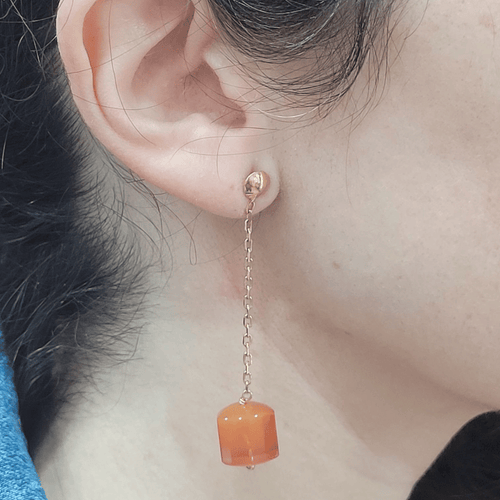 Boucles d'oreilles Boucles d'oreilles - Cornalines en or jaune 18 carats 58 Facettes T230