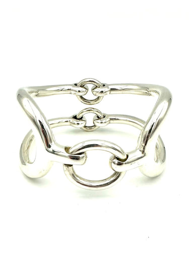 Bracelet Hermès Arabesque - Bracelet semi-rigide TGM en argent 58 Facettes HERMES BRAC