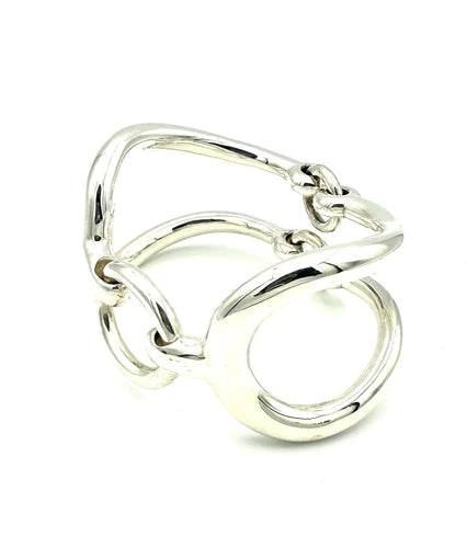 Bracelet Hermès Arabesque - Bracelet semi-rigide TGM en argent 58 Facettes HERMES BRAC
